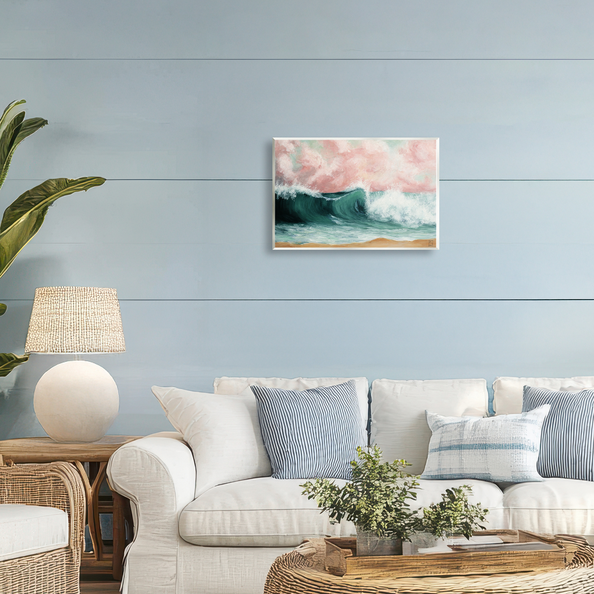 Crashing Seascape Waves Wall Plaque Art, design by Sara Culpepper
