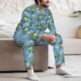 thumbnail image 7 of Fotbe Crocodile Riding Skateboard Pattern Long Sleeve Pajama Set for Men,Sleepwear Set,2-piece Loungewear Set,Soft PJs Comfy Nightwear with Pockets-XX-Large, 7 of 7