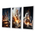 thumbnail image 3 of Designart "Payload Deployment in Space Shuttle IV" Space Shuttle Framed Wall Art Set Of 3 - White Space Shuttle Frame Gallery Set For Office Decor, 3 of 7