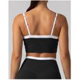 thumbnail image 5 of PISONIC Women 2 Piece Two-Piece Contrast Trim Yoga Set, Double Strap Square Neck Padded Sports Bra & High Waist Butt Lifting Full Length Leggings, Workout Gym Activewear Outfit, 5 of 7