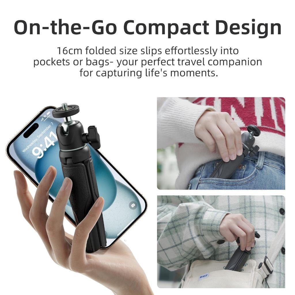 Adjustable Phone Camera Tripod Stand Flexible Legs 360 Rotation Compact Design