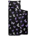 thumbnail image 2 of Butterfly and Purple Black Pattern Teens Toddler Nap Mat with Pillow, Sleeping Mat Bag for Preschool Daycare 59"x22", 2 of 6