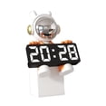 thumbnail image 3 of Reloj despertador Digital creativo para habitación de niños, reloj de escritorio con tema espacial para dormitorio, figura de baño, escultura, mesa de naranja, 3 of 8
