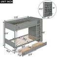 thumbnail image 2 of Harper & Bright Designs Twin Over Twin Bunk Bed, Wood Twin Size Bunk Bed Frame with 2 Drawers and Multi-Layer Cabinet for Kids Teens Adults, Gray, 2 of 16