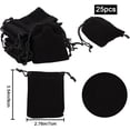 thumbnail image 2 of 25Pcs Velvet Drawstring Pouches 9x7CM Black Rectangle Jewelry Pouches for Jewelry Earplug and Key Chains, 2 of 9