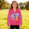 thumbnail image 6 of MEZZALL Boys Cartoon Number 67 Print Hooded Zip Up Jacket Long Sleeve Athletic Sweatshirt Outerwear Kids Leisure Tops Coats, 6 of 6