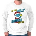 thumbnail image 5 of Grumpy Smurf Jolly Enough Xmas Santa Long Sleeve TShirt Men Women Brisco Brands M, 5 of 6