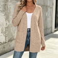 thumbnail image 6 of Women's Knit Cardigan Sweater Long Sleeve V-Neck Relaxed Fit Fall Tops with Pockets, 6 of 9