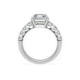 thumbnail image 2 of 1.70 T.C.W Excellent Asscher Cut Real Diamond New Design Solitaire with Accents Wedding Ring for Women Solid 14K White Gold Size 7, 2 of 8