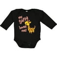 thumbnail image 3 of Inktastic My Safta Loves Me Cute Giraffe Boys or Girls Long Sleeve Baby Bodysuit, 3 of 5