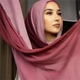 thumbnail image 2 of Women Big Size Gradient Cotton Rayon Crease Hijab Scarf Lady Wraps And Shawls Headband Turban, 2 of 6