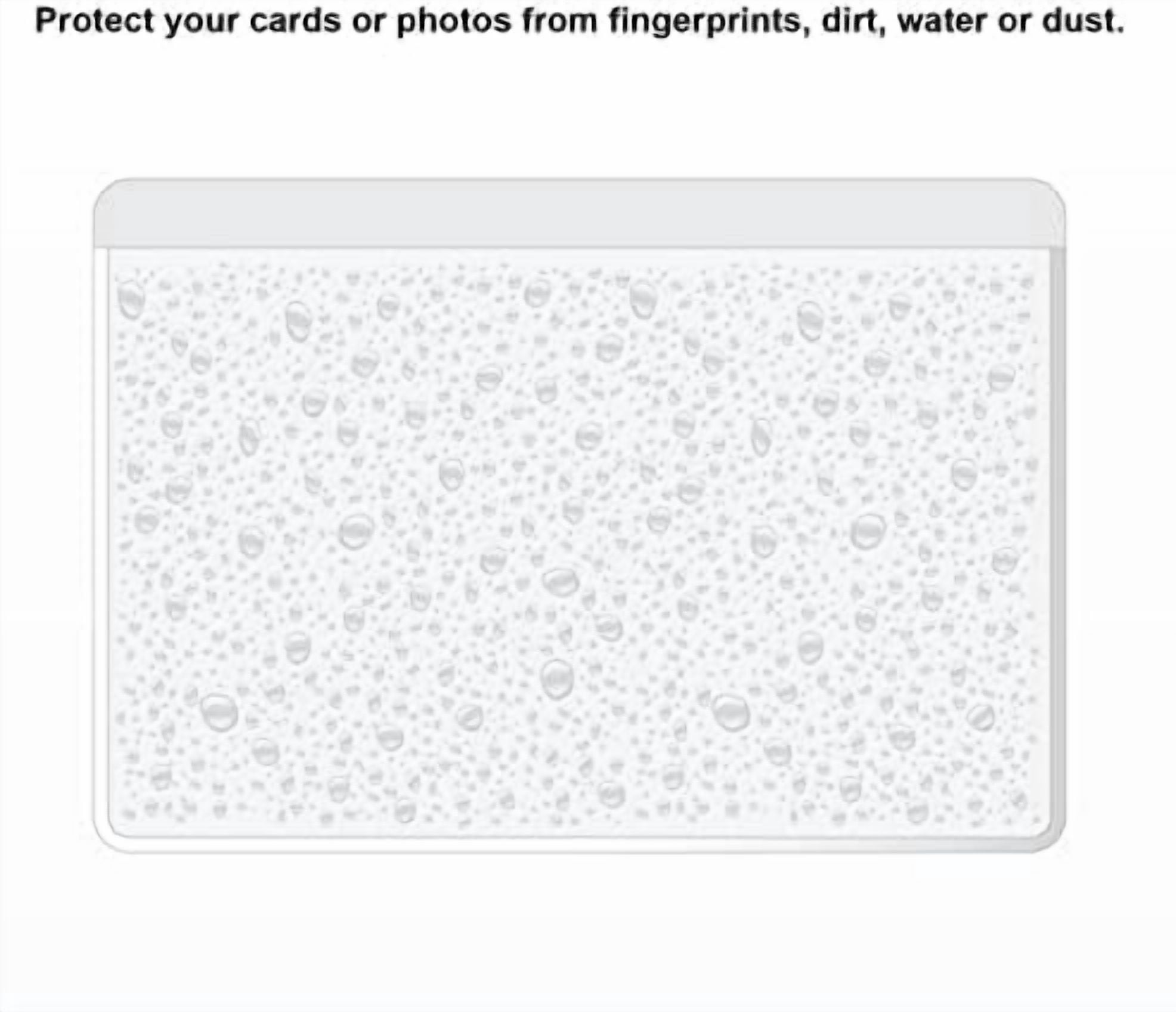 Clear Adhesive 4" x 6" Index Card Pockets with Top Open for Loading, 50 Pack, Plastic Labels Holders for Storage Bins and Library Card, Organizing and Protecting Your Index Cards or Photos