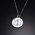 thumbnail image 3 of Collar Zulema Cruz Grabado Colgante Joyas para Hombres Mujeres Azul Acero Inoxidable, 3 of 7