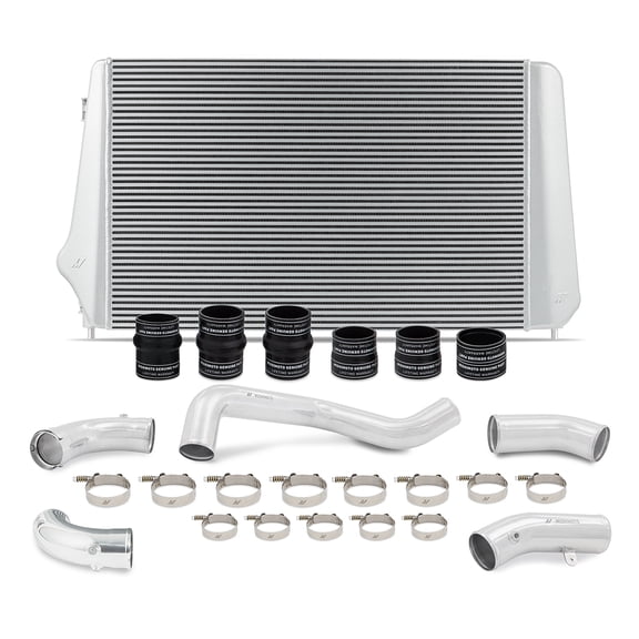 Mishimoto MMINT-DMAX-17KSLP Mishimoto Performance Intercooler Kit, Compatible With Chevrolet/GMC 6.6L Duramax L5P 2017-2019, Silver Intercooler, Polished Pipes