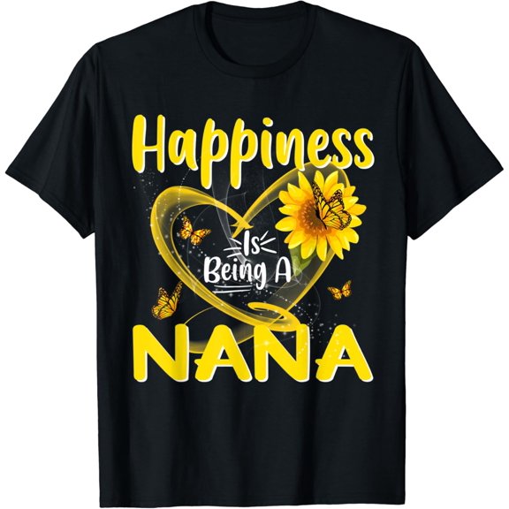 Vintage Tee Womens Happiness Is Being A Nana Sunflower Mother's Gift T-Shirt