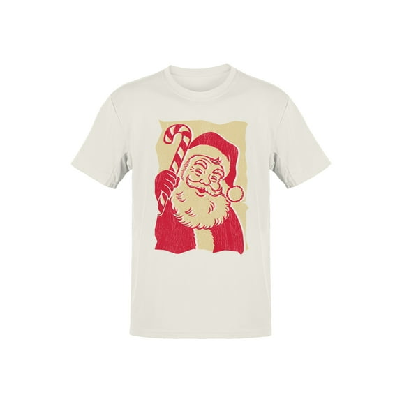 Retro Santa with Candy Cane Men's T-shirt