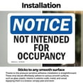 thumbnail image 3 of (2 Pack) Not Intended For Occupancy OSHA Notice Sign 10 Inch X 7 Inch Vinyl Label Decal Sticker Weather Resistant, UV Protected for Workplace, Business, and Construction Site, Made in the USA, 3 of 7