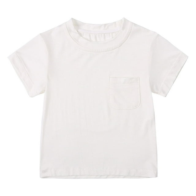 HUANBAI Summer Toddler Boys Girls Short Sleeve Solid Prints T Shirt Tops Clothes