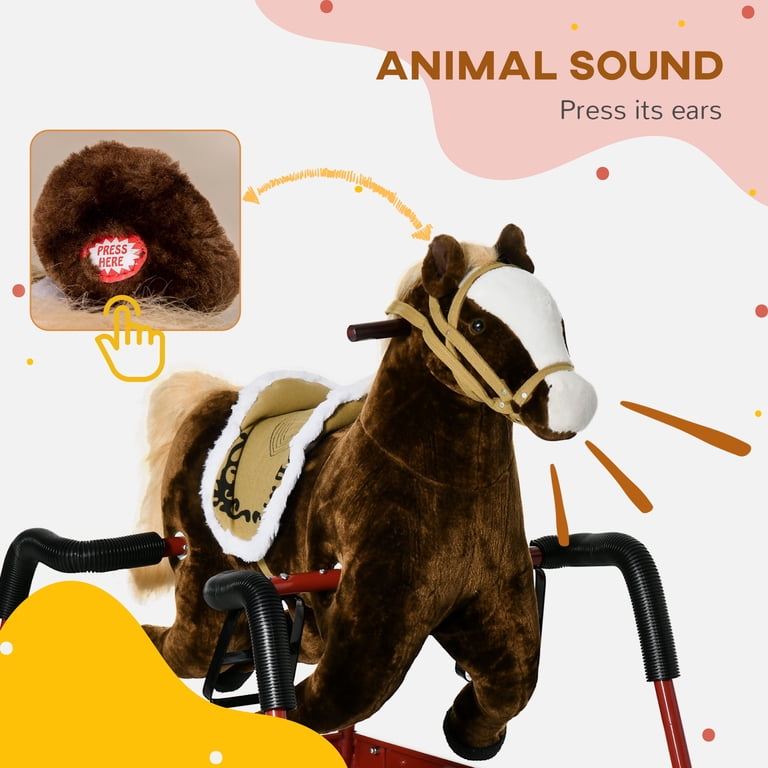 Qaba Spring Rocking Horse with Sounds, Dark Brown photo 4