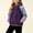 Purple, variant on Winter Jackets Fleece Cuffed Sleeve Zip Up Soft Hoodie Warm Pull On Color Block Cardigan Trendy Coat