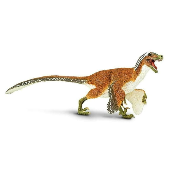 Safari Ltd. Feathered Velociraptor Figurine - Detailed 8.5" Plastic Model Figure - Fun Educational Play Toy for Boys, Girls & Kids Ages 3+