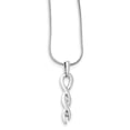 thumbnail image 1 of SS White Ice .02ct. Diamond Twist Necklace 18 Inch, 1 of 3