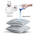 thumbnail image 6 of Waterproof Outdoor Throw Pillows with Inserts 12"x20", Blue White Stripe Soft Decorative Pillowcases for Couch Bedroom, Vintage Abstract Geometric Brush Pillow Covers for Sofa Living Room, 6 of 8