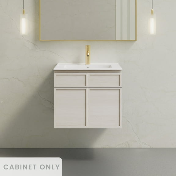 St. Tropez 24" Wall-Mounted Bathroom Vanity Cabinet without Top in White Oak