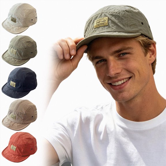 HCNTES Vintage Japanese Streetwear Baseball Cap Snapback Caps,Breathable Quick-Dry Snapback, Short Brim Duckbill Hat, Casual Hip-Hop Green