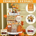 thumbnail image 4 of Owis Fall Tiered Tray Decorations Set for Thanksgiving, Farmhouse Pumpkin Truck Autumn Wooden Tabletop Decor for Harvest Holiday, 4 of 7
