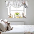 thumbnail image 4 of Happy Easter Bunny Tie Up Valances Curtain, Spring Cute Gray Rabbit Colorful Polka Dots Plaid Adjustable Rod Pocket Short Window Treatment Tie Up Curtains Valances for Kitchen Bathroom 42x18 Inches, 4 of 9