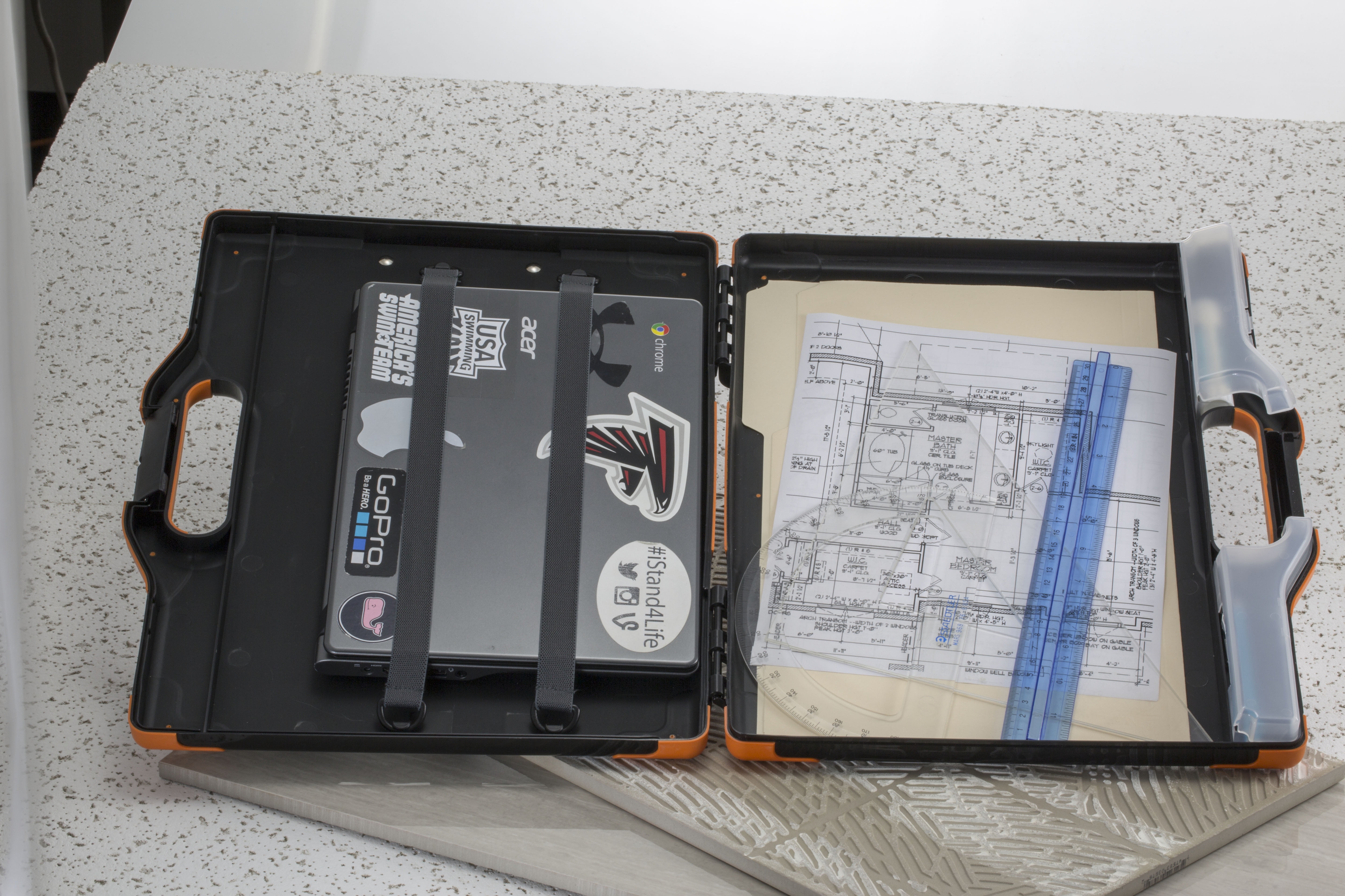 Officemate Carry All Clipboard Storage Box, Letter/Legal Size, Black and Gray (83324)