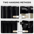 thumbnail image 3 of Cortinas opacas Joydeco de terciopelo negro, 230 x 229 cm, 2 paneles, 3 of 9