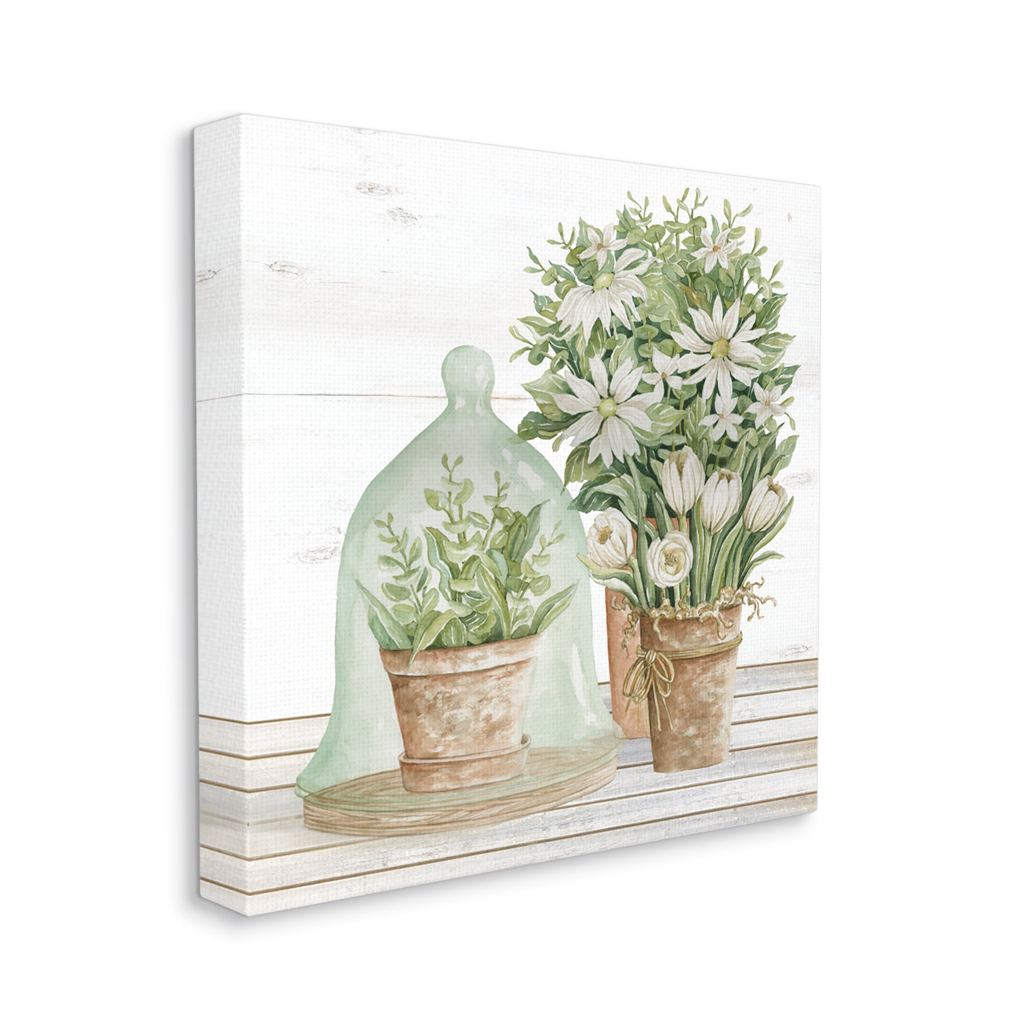 Stupell Industries Traditional Country Floral Tabletop Still Life Plant Cloche, 30 x 30, Design by Cindy Jacobs