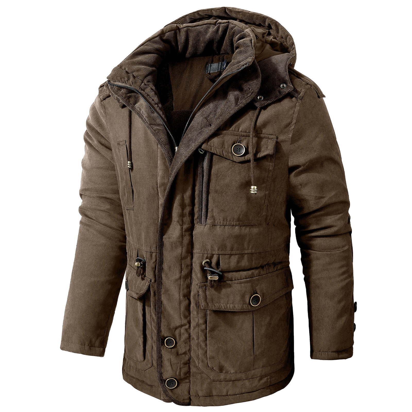 WXLWZYWL Fall Winter Savings Men's Cargo Hooded Jacket Winter