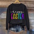 thumbnail image 1 of Jsaierl Sweatshirts Joyeuses Pâques pour Femmes Imprimé Lettre Tendance Manches Longues Pulls Décontractés Col Rond Ample, 1 of 4