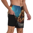 thumbnail image 2 of Sikiie Squirrel Sleeping In Tree Print Men's Double Layer Swimming Trunks, Adjustable Waistband and Pockets Sports Swimming Trunks, Beach Swimwear-Small, 2 of 6