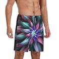 thumbnail image 2 of Naloa Colored Abstract Men's Short Pajama Pants, Lounge Comfort Shorts with Elasticized Waistband and Side Pockets - Medium, 2 of 9