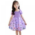 thumbnail image 5 of Girls Summer Casual Tunic Dresses, Uccdo Toddler Girls Short Sleeve Butterfly Printed Princess Dress, Tutu Skirts School Party Dress Beach Sundresses For 1-7T Little Girls, 5 of 8