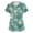 Army Green, variant on Women’s V Neck Short Sleeve Printed Scrub Top with Floral and Rabbit Pattern for Medical Uniforms Workwear Army Green L