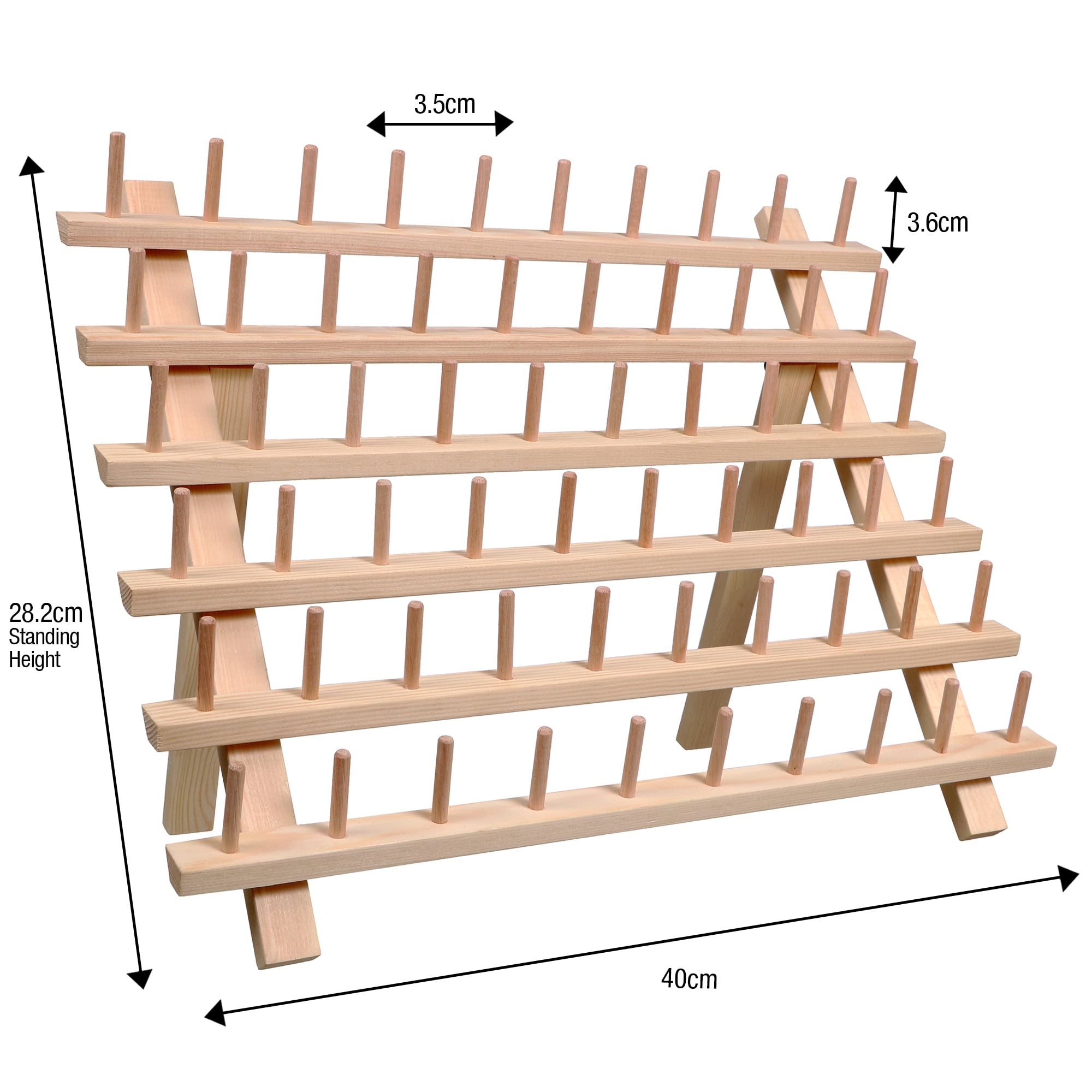 (3 pack) Hello Hobby Wood Thread Spool Rack, Holds 60 Spools