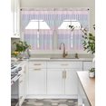 thumbnail image 4 of Colorful Stripe Swag Curtains for Living Room/Bedroom Windows, Modern Pink Purple Blue Vertical Striped Kitchen Curtains and Valances Set 36 Inch Length, Light Filtering Swags Valance Curtain Panels, 4 of 5