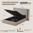 thumbnail image 5 of Zanmintaobo Queen Size Lift up Storage Platform Bed Frame,Linen Fabric Upholstered,Wide Headboard,No Box Spring Needed,Easy Assembly,Mink, 5 of 11