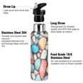 thumbnail image 3 of Water Bottles 20oz Straw Lid Wide Mouth Stainless Steel for School Sport Travel Colorful Small Stones, 3 of 9