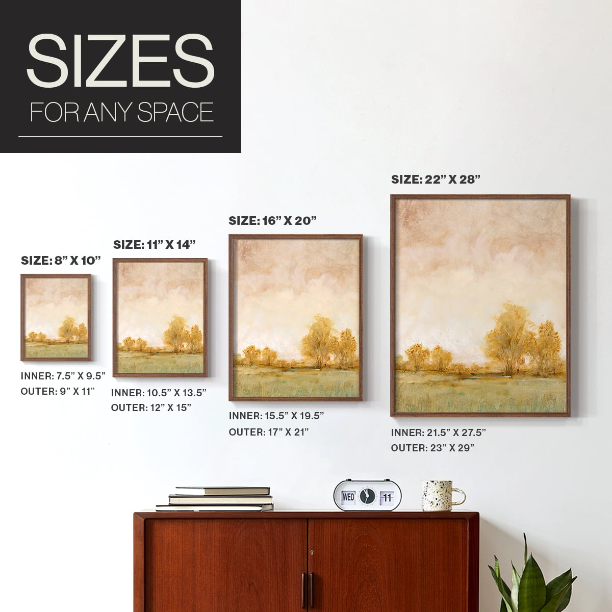 Carefree Day I Framed Print in Brown Solid Wood Framed Print No Nail Hanging