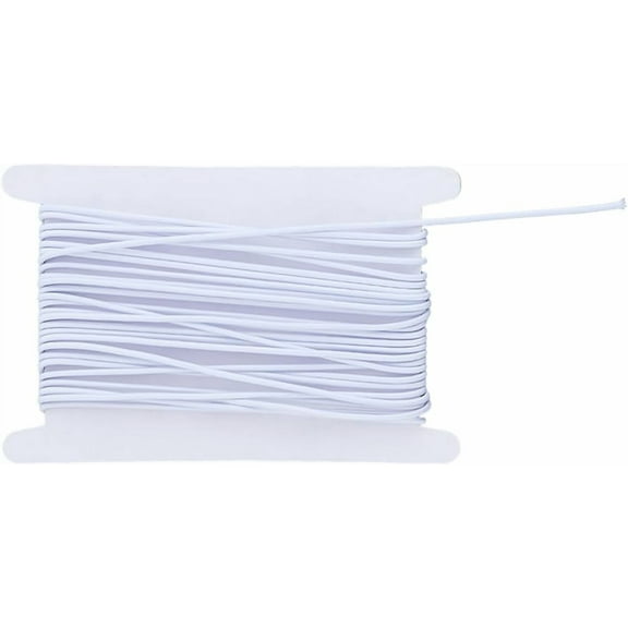 10.94 Yards 2.8mm Elastic Cords White Round String Cords Bungee Shock Cord Elastic Fiber Cords for Hats Tents Travel Bags and Miscellaneous Mesh Pockets DIY