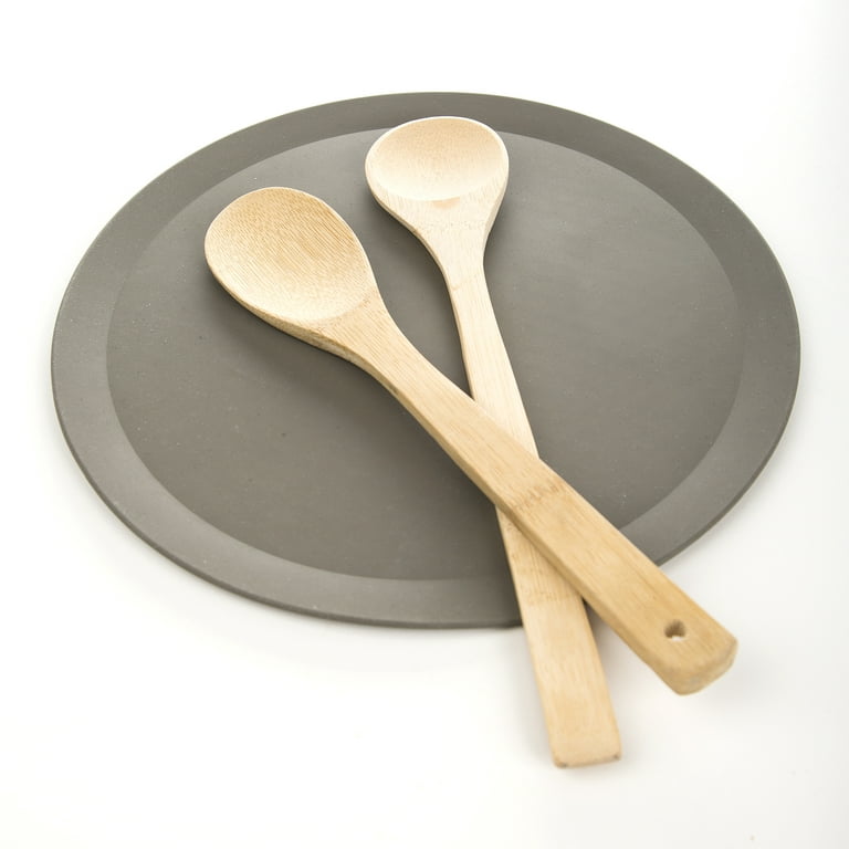 1pc Gray Silicone Kitchen Mat With Cooking Utensils And Letter