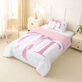 thumbnail image 2 of Erosebridal Girls Pink Bow Twin Comforter Sets, T Letter Bedding Set, Princess Style Bedroom Decor, Pink Reversible 2pcs, 1 Comforter and 1 Pillowcase, 2 of 6