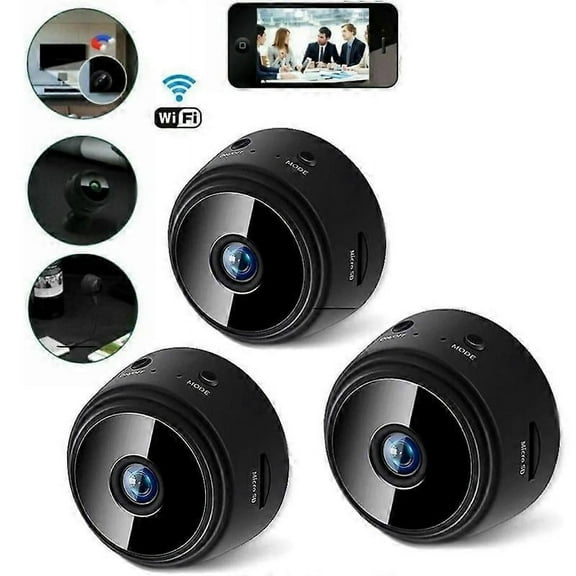 3packs Camera, Mini Camera, Camera Smart Hd Wifi Wireless Night Vision Surveillance Camera Home Outdoor Remote Monitoring