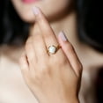 thumbnail image 4 of Rosec Jewels White Pearl Ring with Diamond Halo for Women (8 MM, AAA Grade), 18K Yellow Gold, US 6.00, 4 of 6